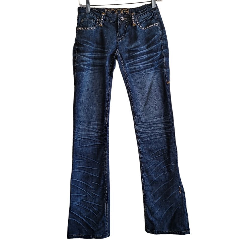 COOGI Blue Women's Bootcut Jeans with Studded Details Sz 1/2
